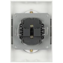 Розетка ЭРА Galaxy 15-2107-08 без заземления двойная 2X2P 16А-250В IP20 белый матовый | Эра Galaxy