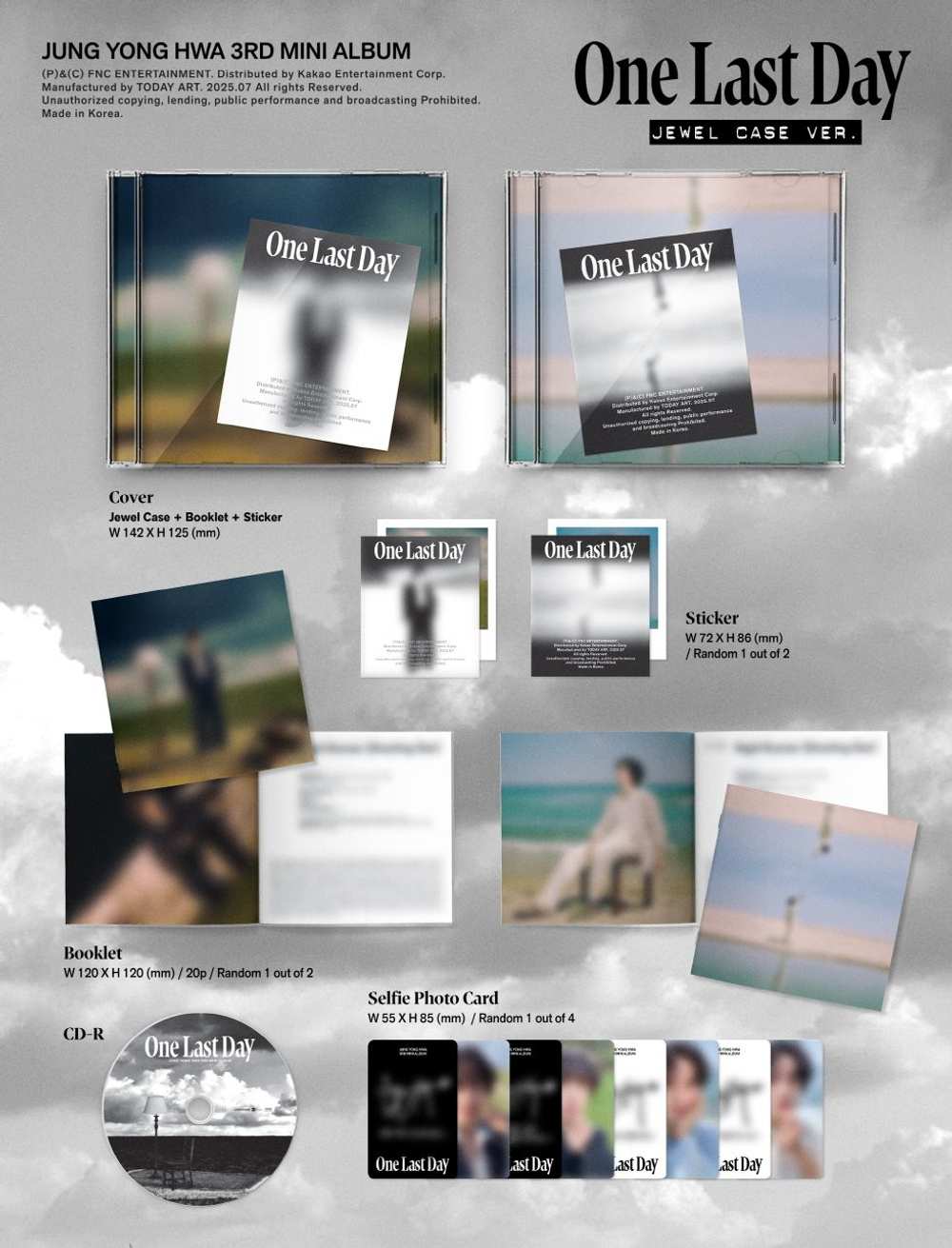 Альбом JUNG YONGHWA - ONE LAST DAY 3rd Mini Album JEWEL CASE 2 Version SET