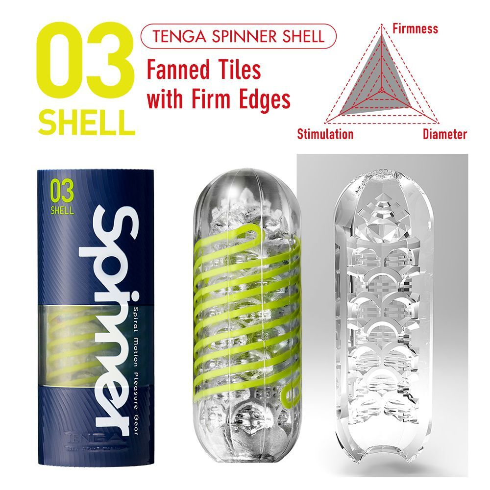 Мастурбатор SPINNER Shell (Цвет: салатовый)