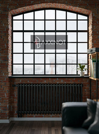 Axxinot Sentir 2070 - двухтрубный трубчатый радиатор высотой 700 мм, нижнее подключение с термовентилем, черный