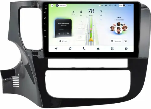 Магнитола для Mitsubishi Outlander 3 2012-2022 (овальный климат) - Teyes CC4L монитор 9" IPS, Android 14, Быстрая, Snapdragon 662, CarPlay, 4G SIM-слот