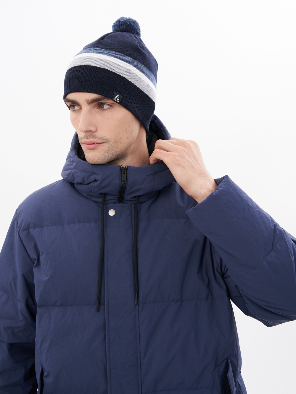 Шапка Apscale Urge Pom Dark Blue с шерстью демисезонная