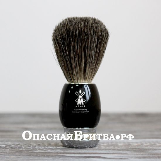 Помазок MUEHLE VIVO, натуральный барсучий ворс, черная смола