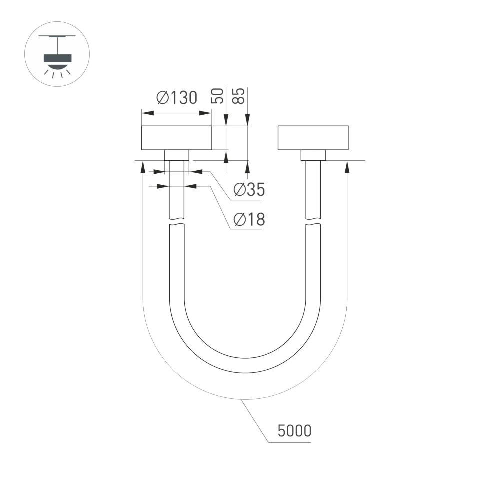 Светильник SP-TROPIC-SURFACE-R18-L5000-58W Day4000 (BK, 360 deg, 230V) (Arlight, IP20 Пластик, 3 года) 043397
