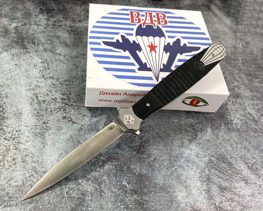 Складной нож ВДВ, сталь D2, G10, сталь