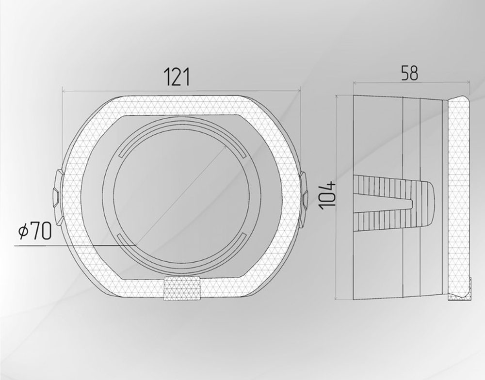 Бленда (маска) для линз №54 F-Style Led ДХО с функцией притухания 3.0 дюйма, 1шт