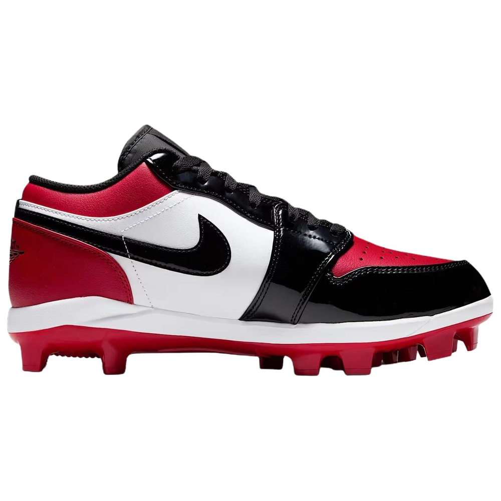 Jordan Air Jordan 1 Low Top Upper Height Baseball Shoes Men"s Red White Black