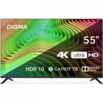 Телевизор LED Digma 55" DM-LED55UBB40 Салют ТВ Frameless Metal черный 4K Ultra HD 60Hz DVB-T DVB-T2 DVB-C DVB-S DVB-S2 USB WiFi Smart TV