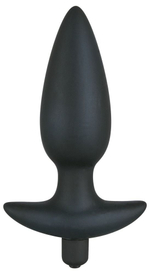 Чёрная анальная вибровтулка Black Velvet с 5 скоростями - 17 см. (Цвет: черный)