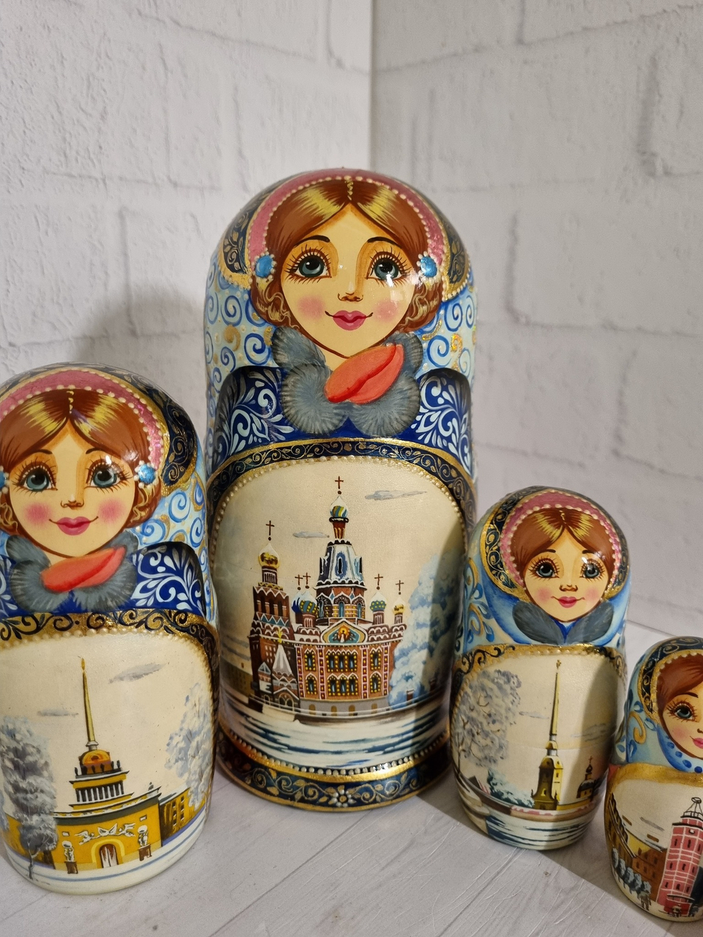 Матрешка "Виды города" 5 мест
