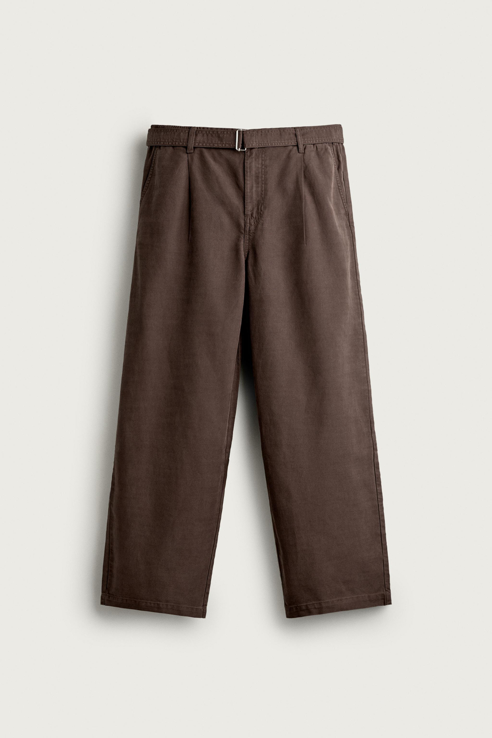 БРЮКИ RELAXED FIT СО СКЛАДКАМИ И РЕМНЕМ — ZARA