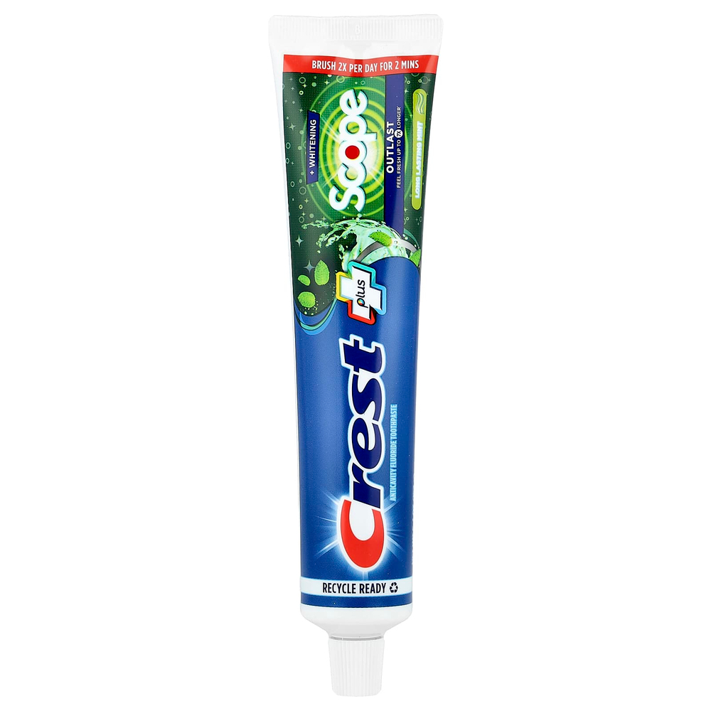 Crest, Plus, Scope, Outlast + Whitening, зубная паста с фтором против кариеса, мята, 153 г (5,4 унции)