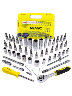 Набор инструмента 53пр. 1/4''(6-гран.)(4-14мм, головки глубокие 6-14мм) WMC TOOLS WMC-2531-5 EURO