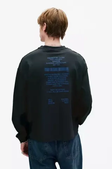 PULL&BEAR Футболка HNL "Stranger Things", темно-серый