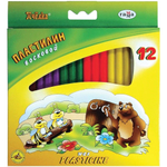 Пластилин восковой "Пчелка" 12 цветов, 180 гр, со стеком (Гамма)