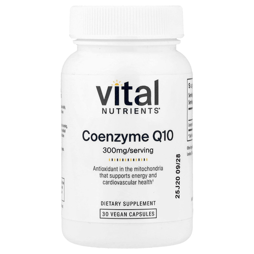 Vital Nutrients, Коэнзим Q10, 300 мг, 30 веганских капсул