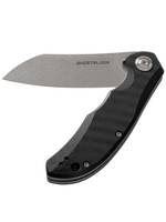 Нож складной GhostBlade Banshee, сталь D2, 58-62 HRC, Sheepfoot, рукоять G10 чёрная, замок Liner lock, флиппер, 128 г