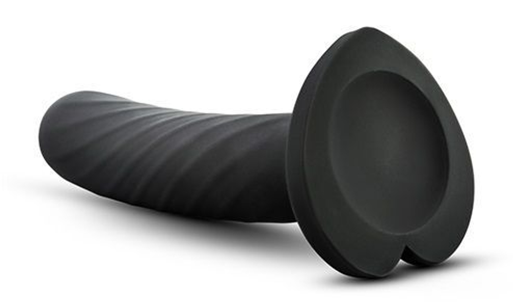 Черный анальный фаллоимитатор Twist Large - 17,78 см. (Цвет: черный)