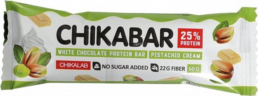 Батончик глазированный CHIKLAB с начинкой фисташковый крем 60гр