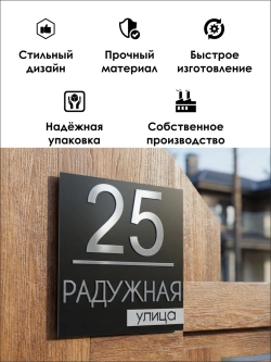 Адресная табличка на дом с объемными буквами