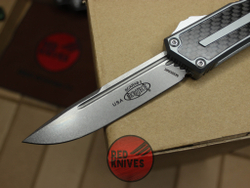 Нож Microtech Scarab 2 Standard S/E - стоунвош клинок, серая рукоять + карбон