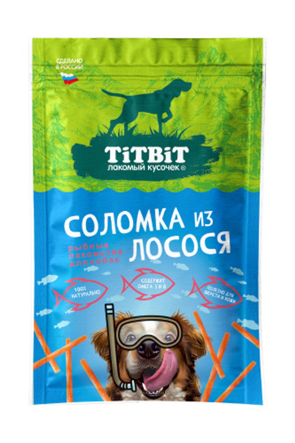 Соломка TITBIT для собак из лосося - 80 гр