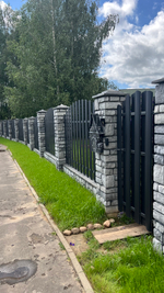 Блок заборный Античный камень, цвет ГРАФИТ