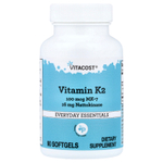 Vitacost, витамин K2, MK-7 с наттокиназой, 90 капсул