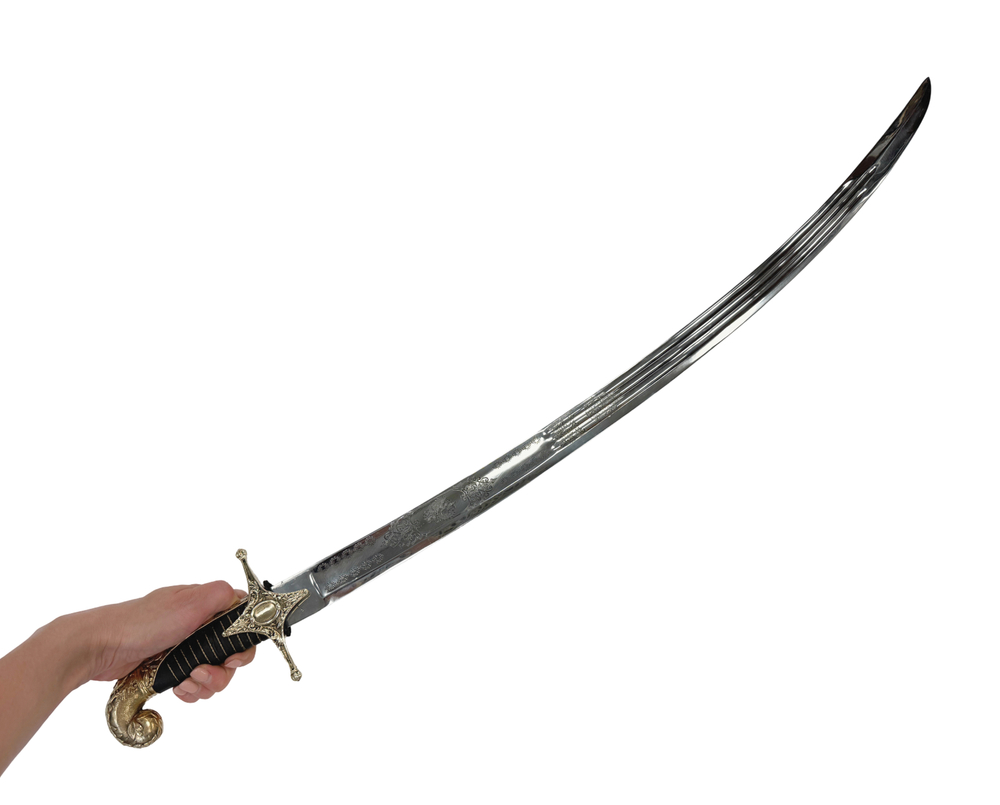 Сабля Восточная персидская Клыч, украшенная, черная рукоять