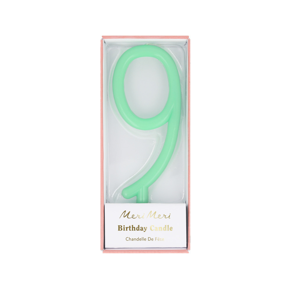 Свеча тонкая цифра "9" (12,7 см)