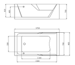 Акриловая ванна Gemy 171x86 G9066 II O L с гидромассажем