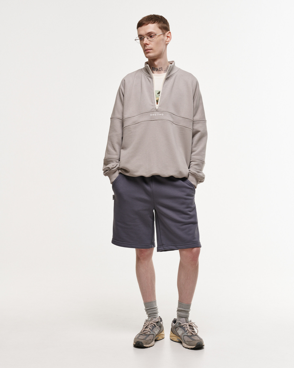 Half-Zipped Sweatshirt LOGO Drizzle
