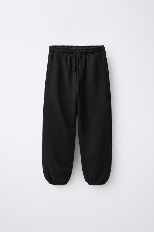 ZARA БРЮКИ-ДЖОГГЕРЫ ИЗ МЯГКОЙ ТКАНИ, ЧЕРНЫЙ