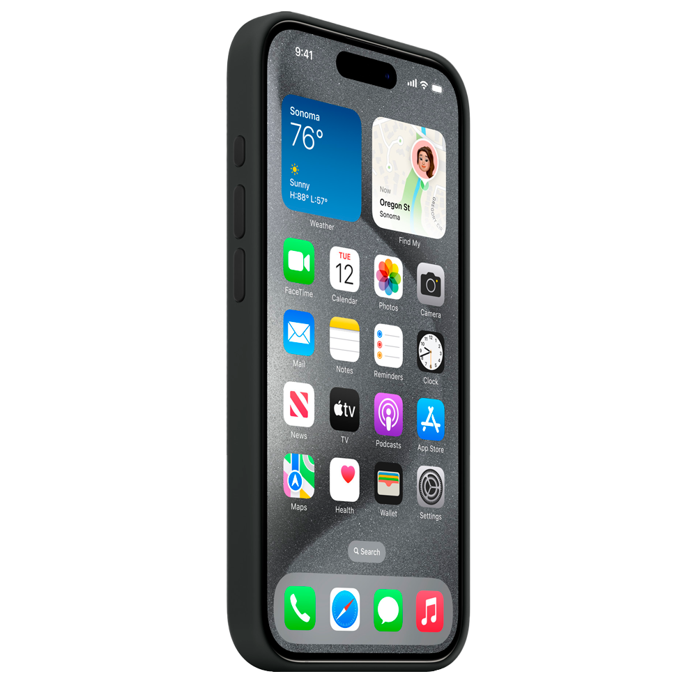 Силиконовый чехол с поддержкой MagSafe Apple Silicone Case для iPhone 15 Pro Max, Black (Черный)