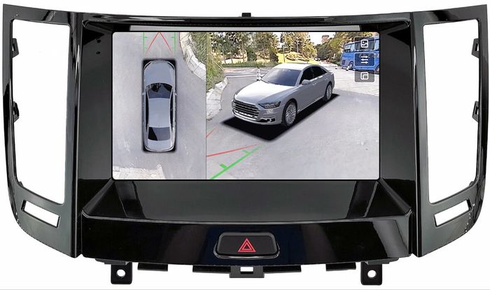 Магнитола для Infiniti FX35, FX37, FX50 S51 2008-2011 (AUX-подключение, рамка тип 1 черный глянец) - Teyes CC3-2K-360 монитор 9.5" 2K QLED на Android 10, Быстрая, CarPlay, 4G SIM-слот, 4 камеры в комплекте