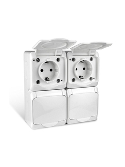 Розетка 4-м ОП Nix 16А IP54 250В с заземл. с крышкой бел. TOKOV ELECTRIC TKE-NX-R4Z-C01-IP54