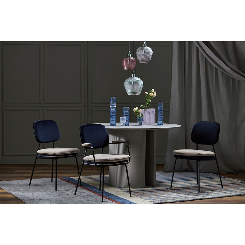 Стул pea, велюр, темно-синий/бежевый