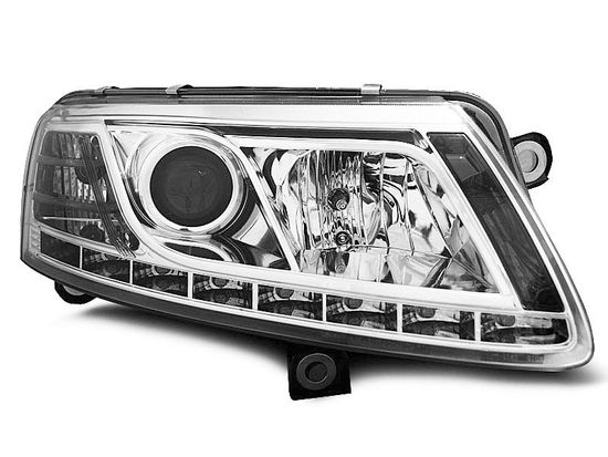 Передние фары Audi A6 C6 tru drl xenon D2S chrome