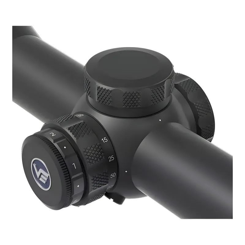 Прицел Vector Optics Grizzly HD 3-18x56i, G4 Fiber - крупный план барабанов ввода поправок и регулировки подсветки
