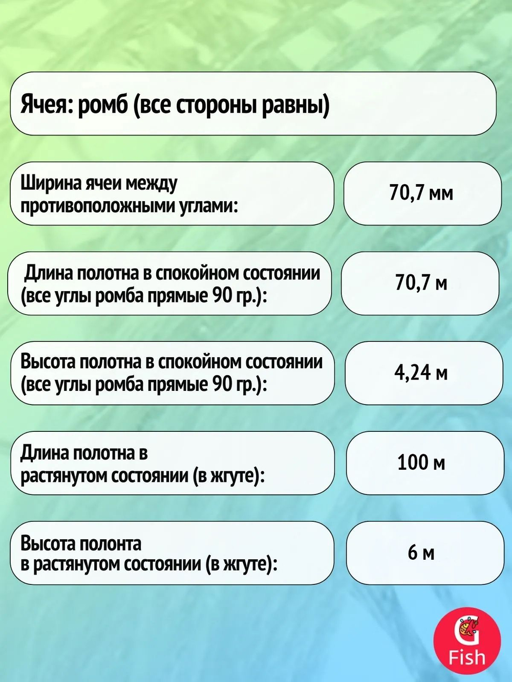 Сетка строительная Momoi Хамелеон скрученная леска, толщина 0,20 мм*6, ячея 50 мм, высота 3 м, длина 100 м