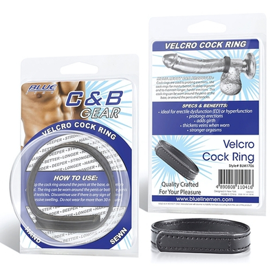 Кольцо на пенис из искусственной кожи на липучке VELCRO COCK RING - 5 см. (Цвет: черный)