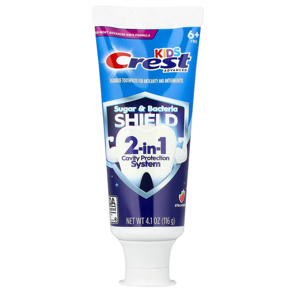 Crest, Для детей, улучшенная зубная паста с фтором, от 6 лет, клубника, 116 г (4,1 унции)