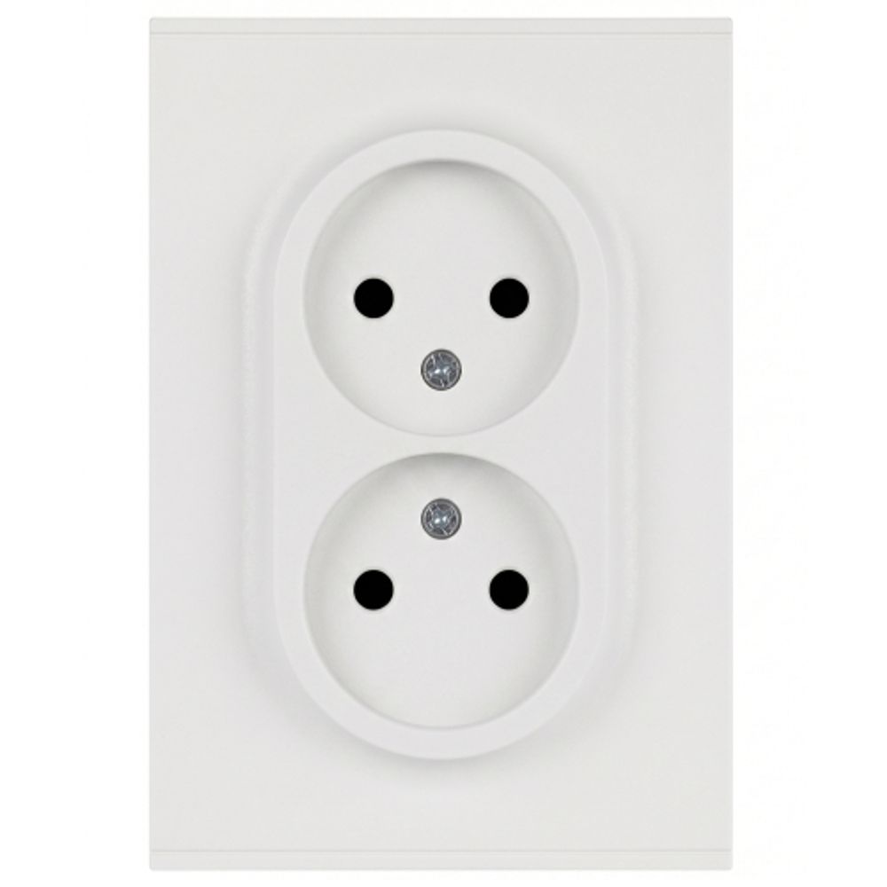Розетка ЭРА Arktik 16-2107-08 без заземления двойная 2X2P 16А-250В белый матовый | Эра Arktik