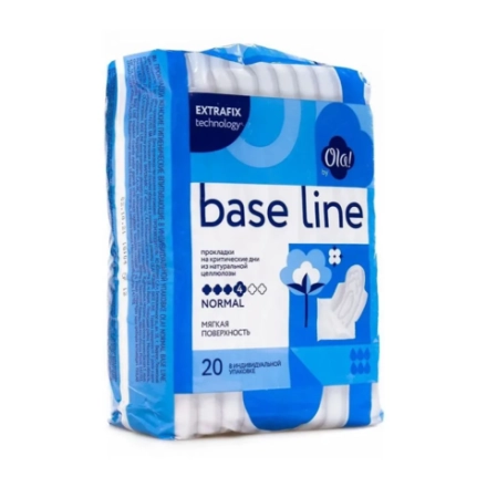 OLA! Прокладки BASE LINE CLASSIC WINGS SINGLES NORMAL, 20 шт