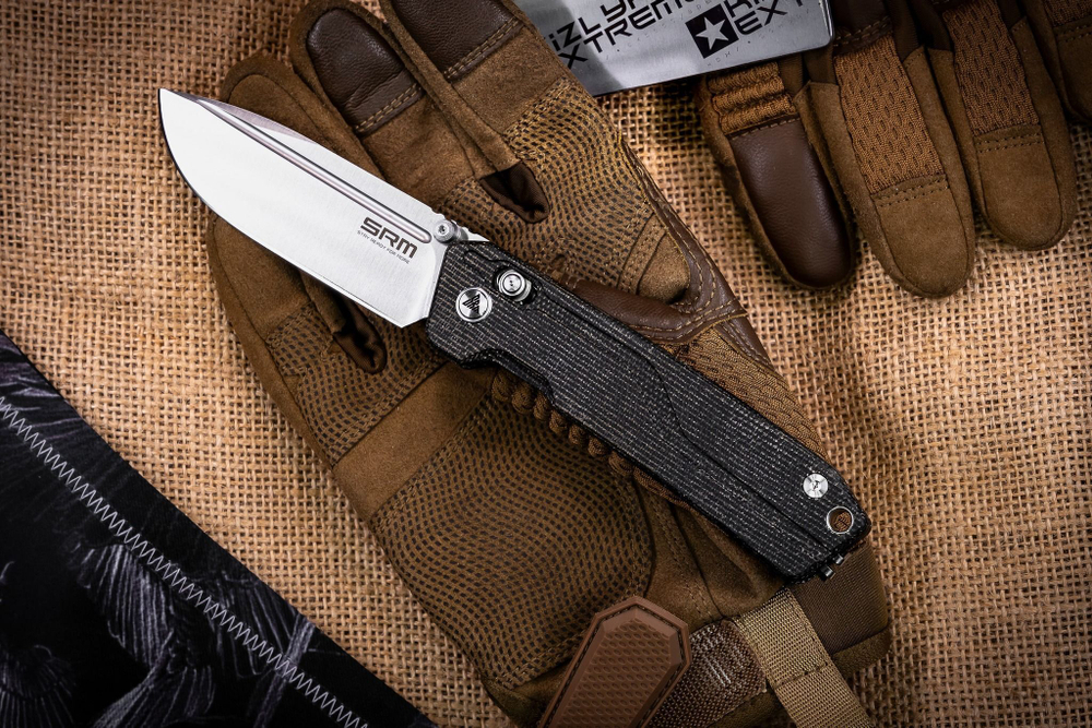 Складной нож SRM Rubik Large Satin сталь 10Cr15CoMoV рукоять Black Micarta (7228L-MB)