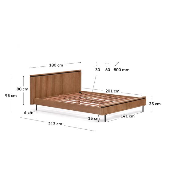 Licia La Forma Кровать из массива манго и ножками 180 x 200 см