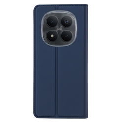 Чехол книжка из кожи синего цвета для Xiaomi Redmi Note 15 Pro Plus 5G и Poco M8 Pro 5G, серия Skin Pro Series от Dux Ducis