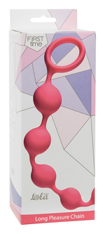 Длинная анальная цепочка Long Pleasure Chain (31,5 см , нежно-розовый ) (Цвет: нежно-розовый)