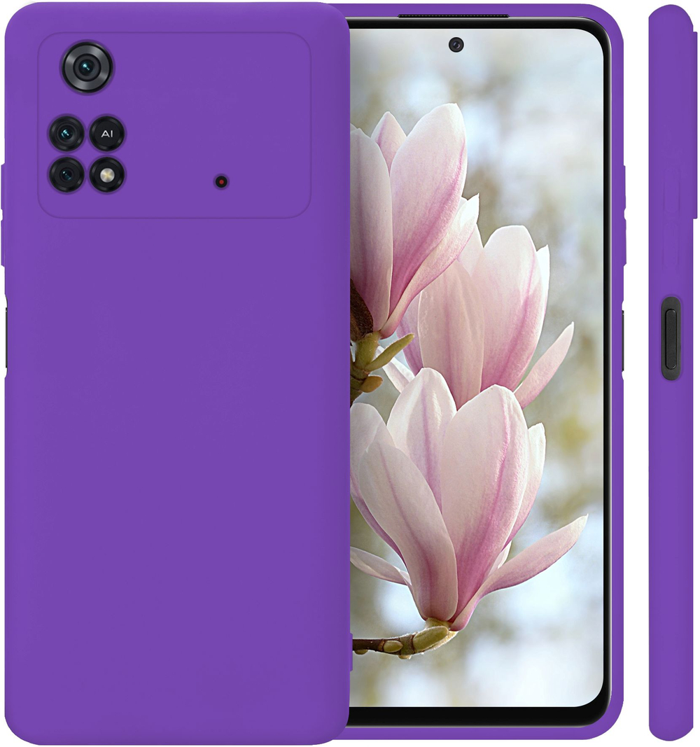 Мягкий Soft Touch чехол из силикона для XIAOMI POCO M4 PRO 4G с бархатной подкладкой