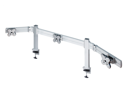 ErgoFount TBSS-300WC Настольное крепление для 3 мониторов диагональю до 24'' конфигурации 1х3 с зажимом к столу типа "С". Цвет - серебристый